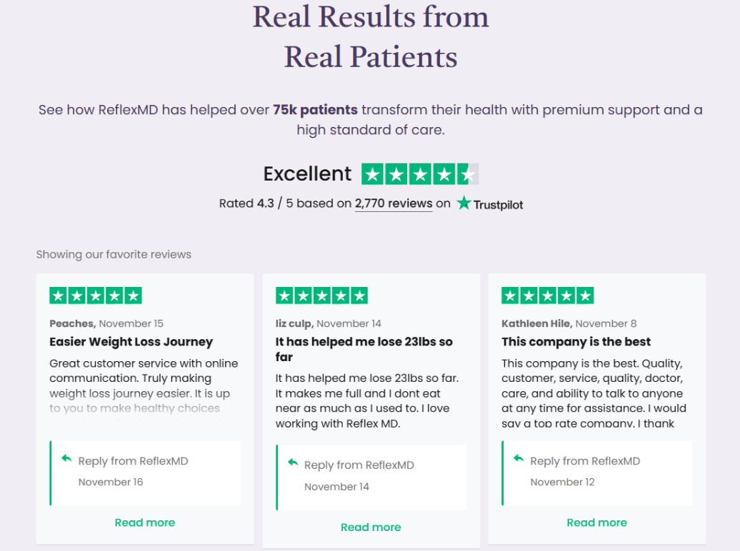 Trustpilot Reviews for ReflexMD